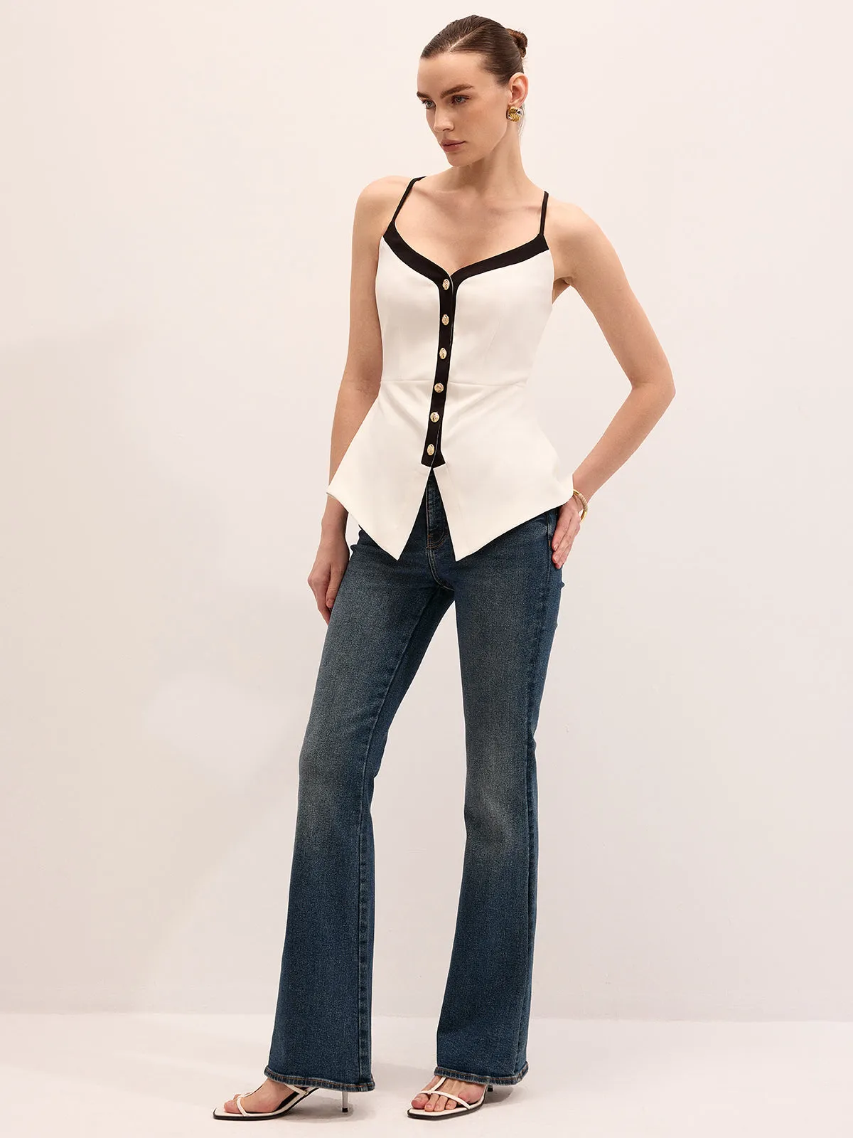 Metal Button Peplum Cami Top sold by COMMENSE product image thumbnail 3