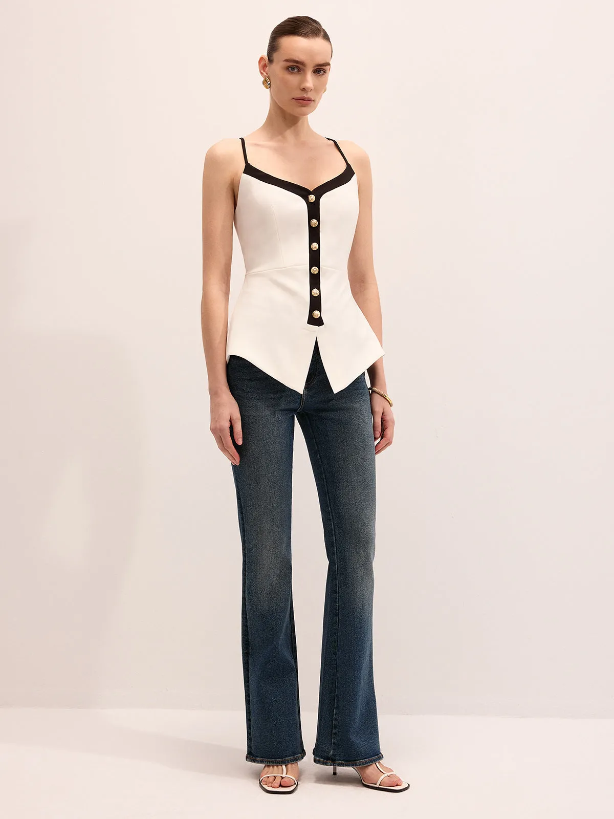 Metal Button Peplum Cami Top sold by COMMENSE product image thumbnail 4