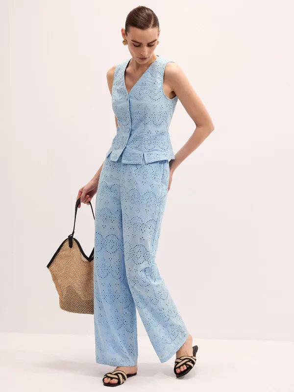 Cotton Eyelet Embroidered Vest & Pants Set sold by COMMENSE