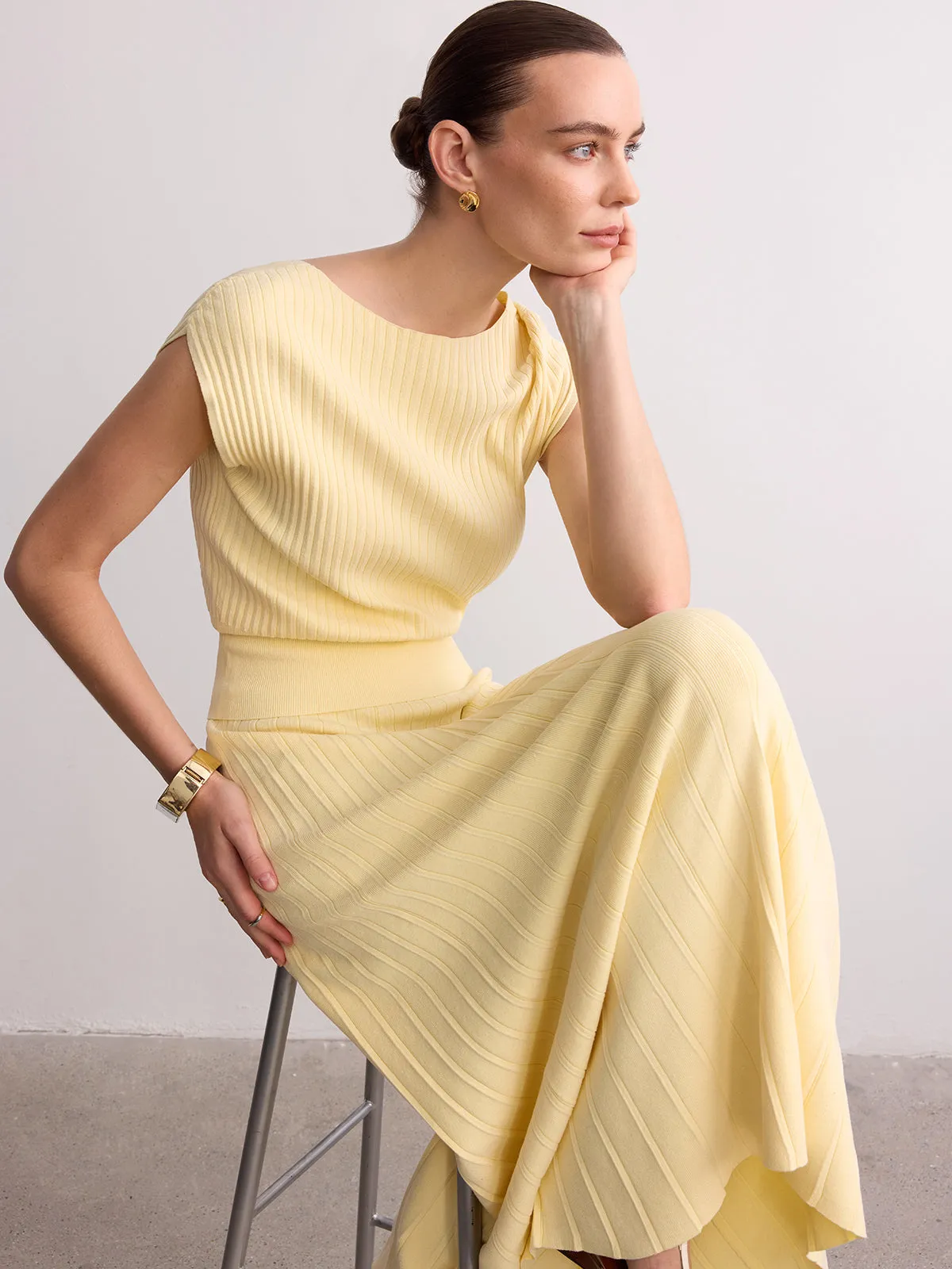 Ribbed Knit Maxi Skirt sold by COMMENSE product image thumbnail 2