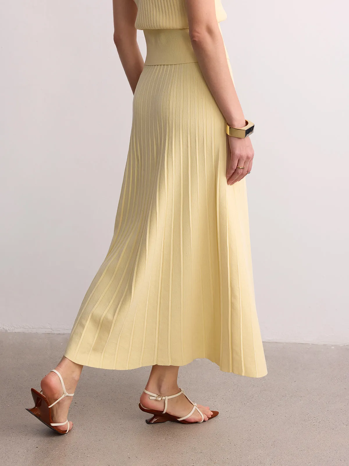 Ribbed Knit Maxi Skirt sold by COMMENSE product image thumbnail 4