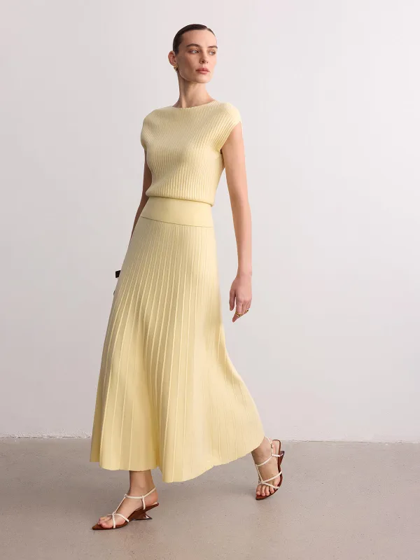 Ribbed Knit Maxi Skirt sold by COMMENSE