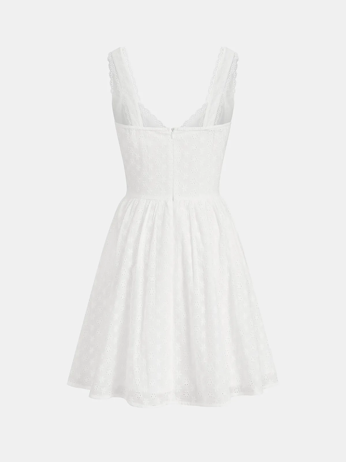 Cotton Eyelet Embroidered Lace Mini Dress sold by COMMENSE product image thumbnail 3