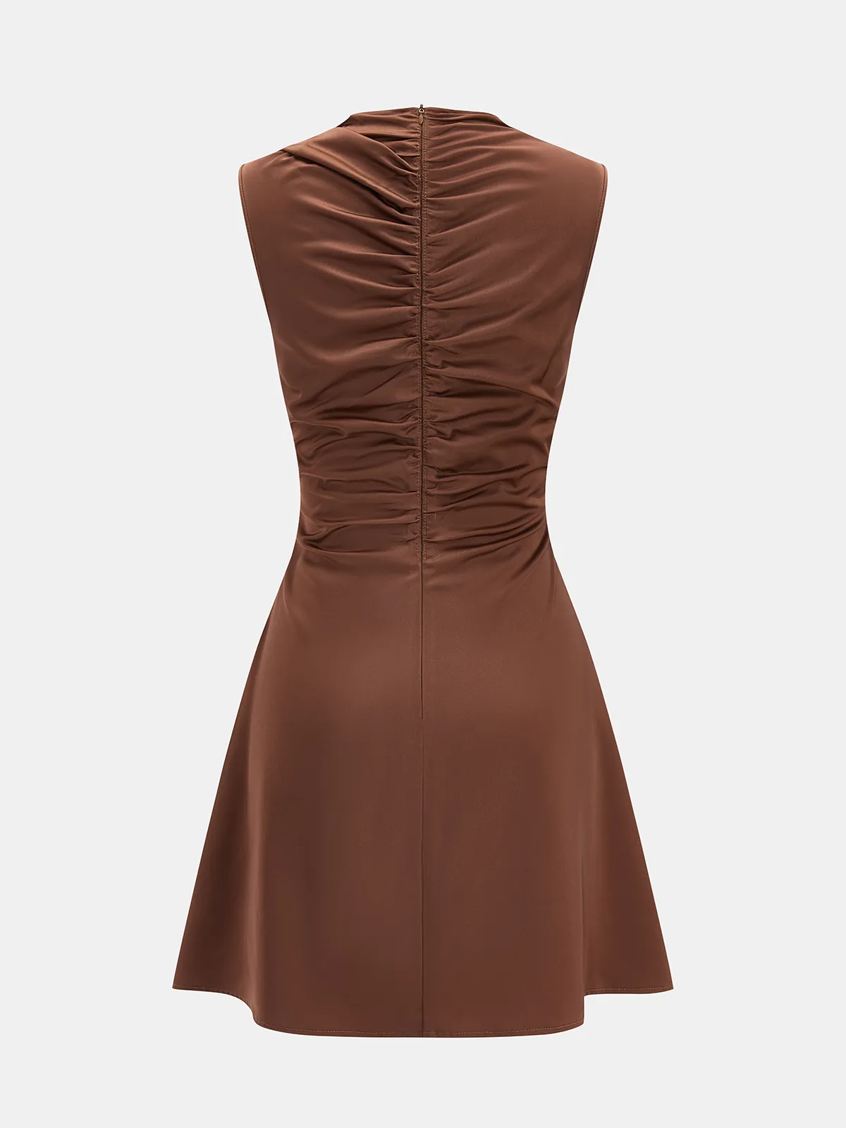 Sleeveless Cowl Neck Satin Mini Dress sold by COMMENSE product image thumbnail 2