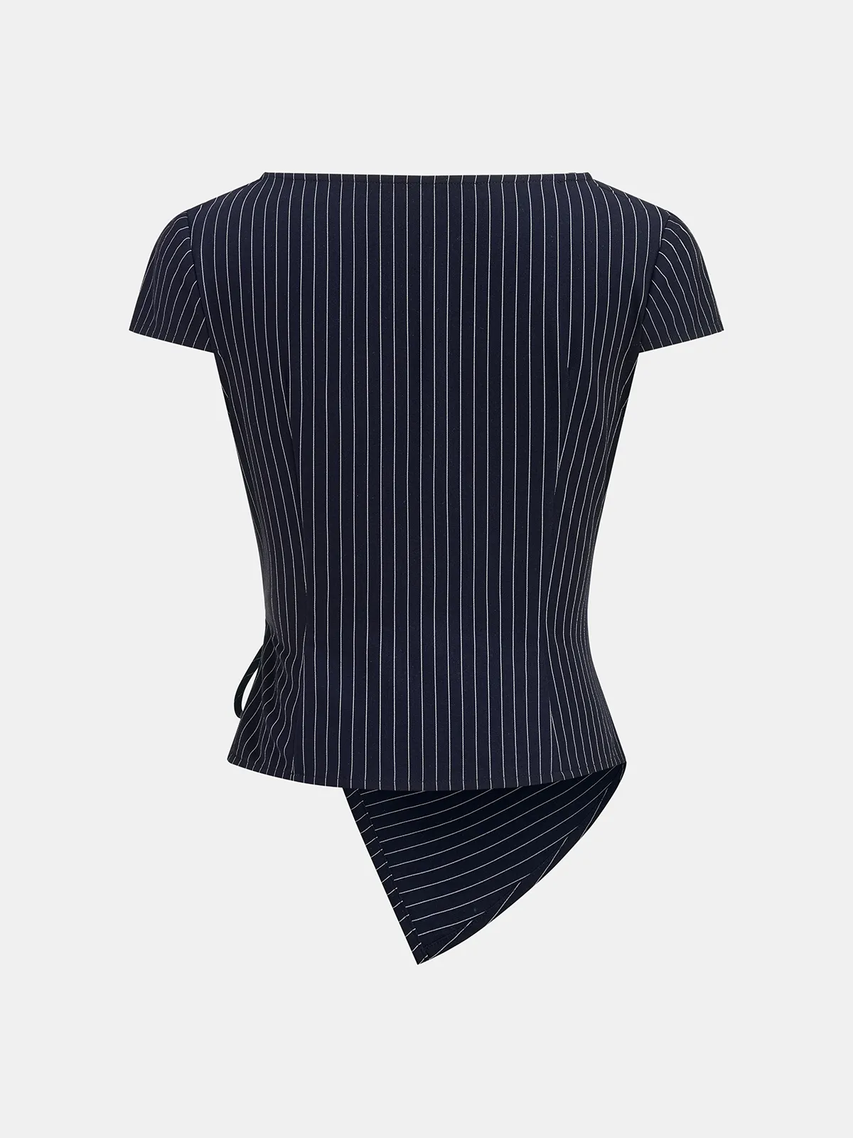 Pinstripe Wrap Tie Top & Pants Set sold by COMMENSE product image thumbnail 3