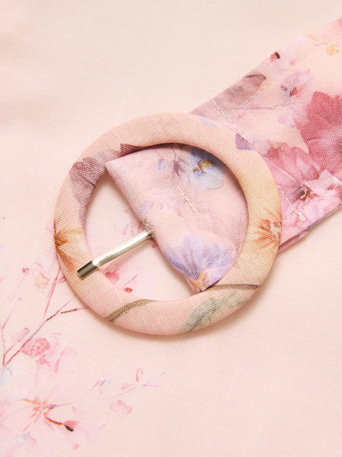 Floral Printed Long Sleeve Belted Maxi Dress sold by COMMENSE product image thumbnail 4