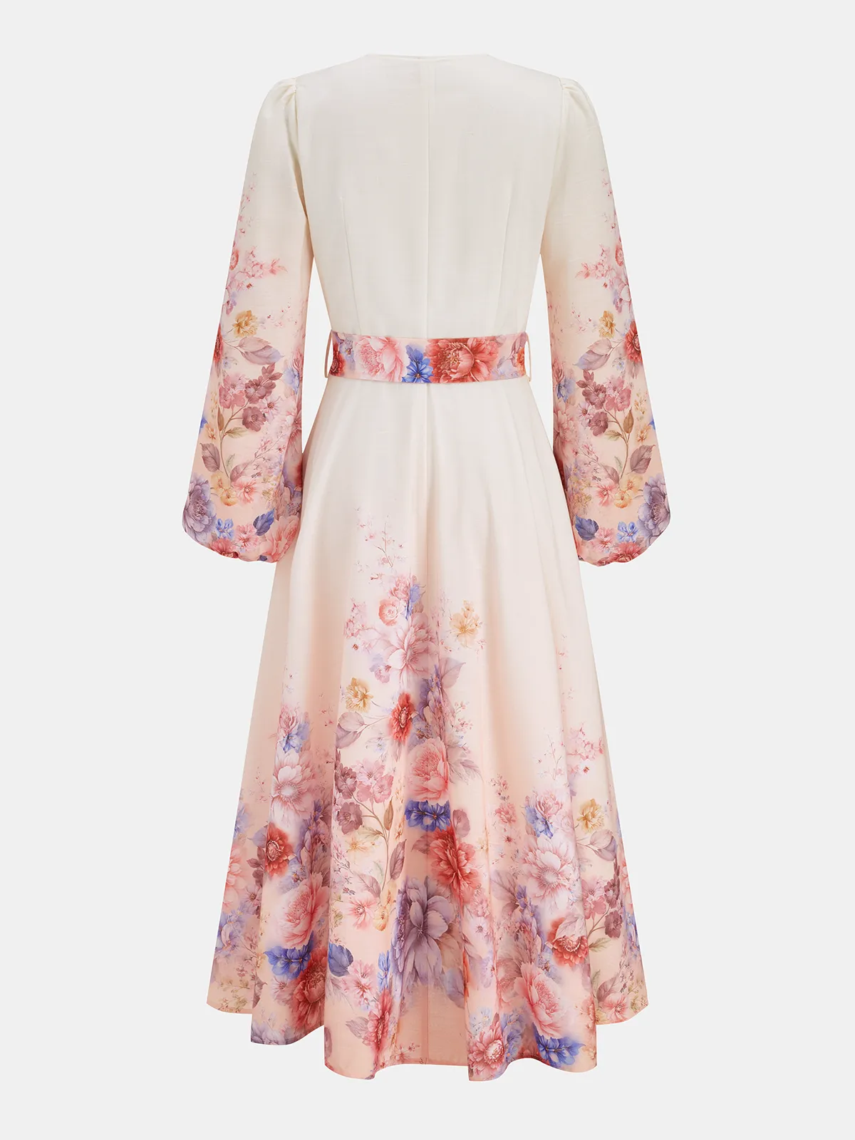 Floral Printed Long Sleeve Belted Maxi Dress sold by COMMENSE product image thumbnail 2