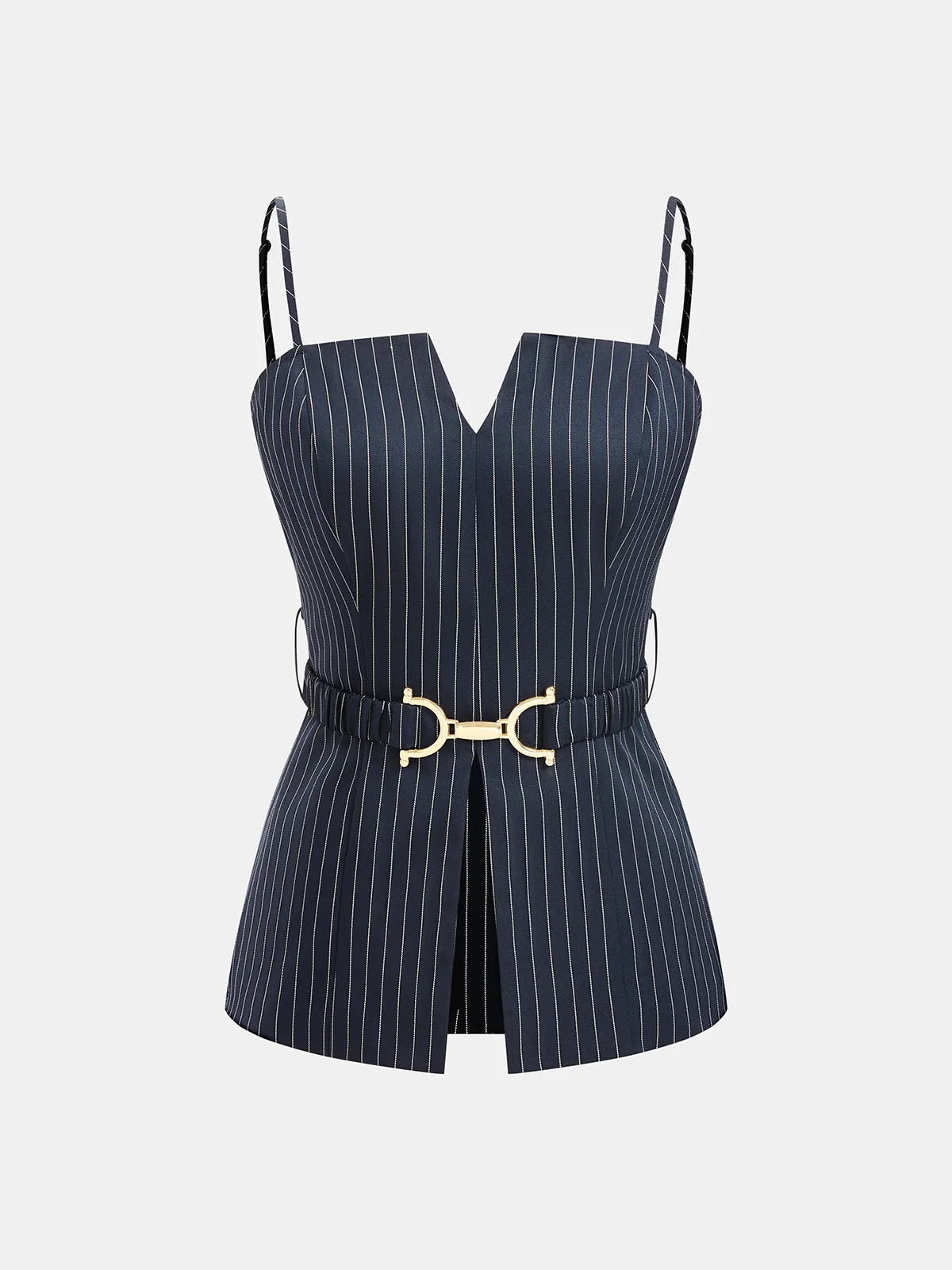 Pinstripe Cami Top & Wide Leg Pants Set sold by COMMENSE product image thumbnail 2