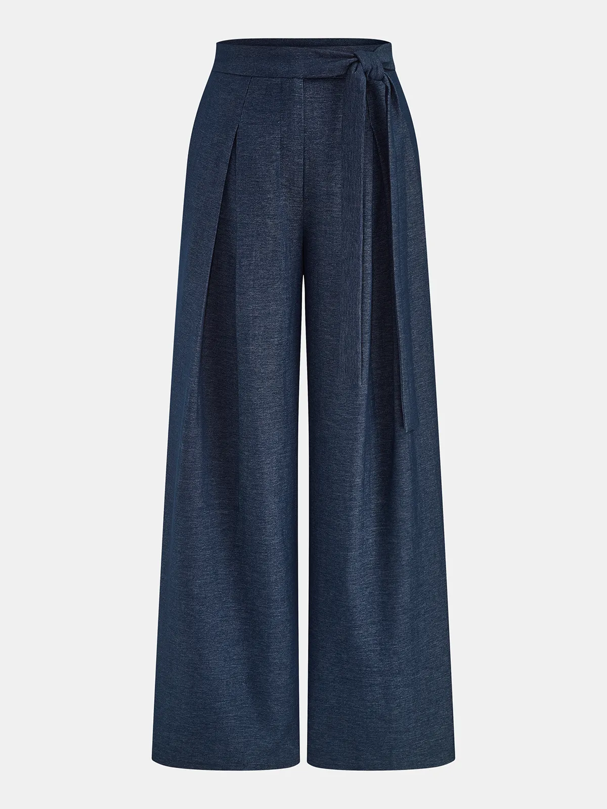 Mid-Waist Tie-Waist Wide Leg Pants sold by COMMENSE