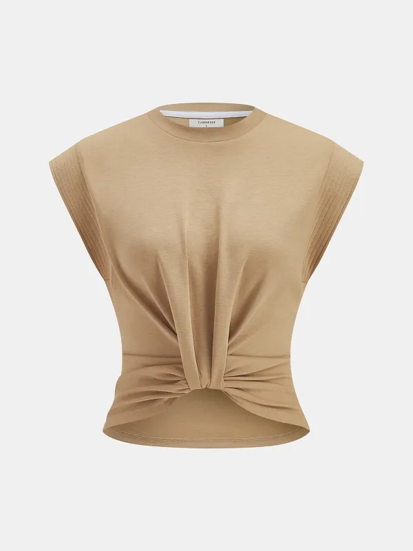 Twisted Cropped Sleeveless Tops sold by COMMENSE