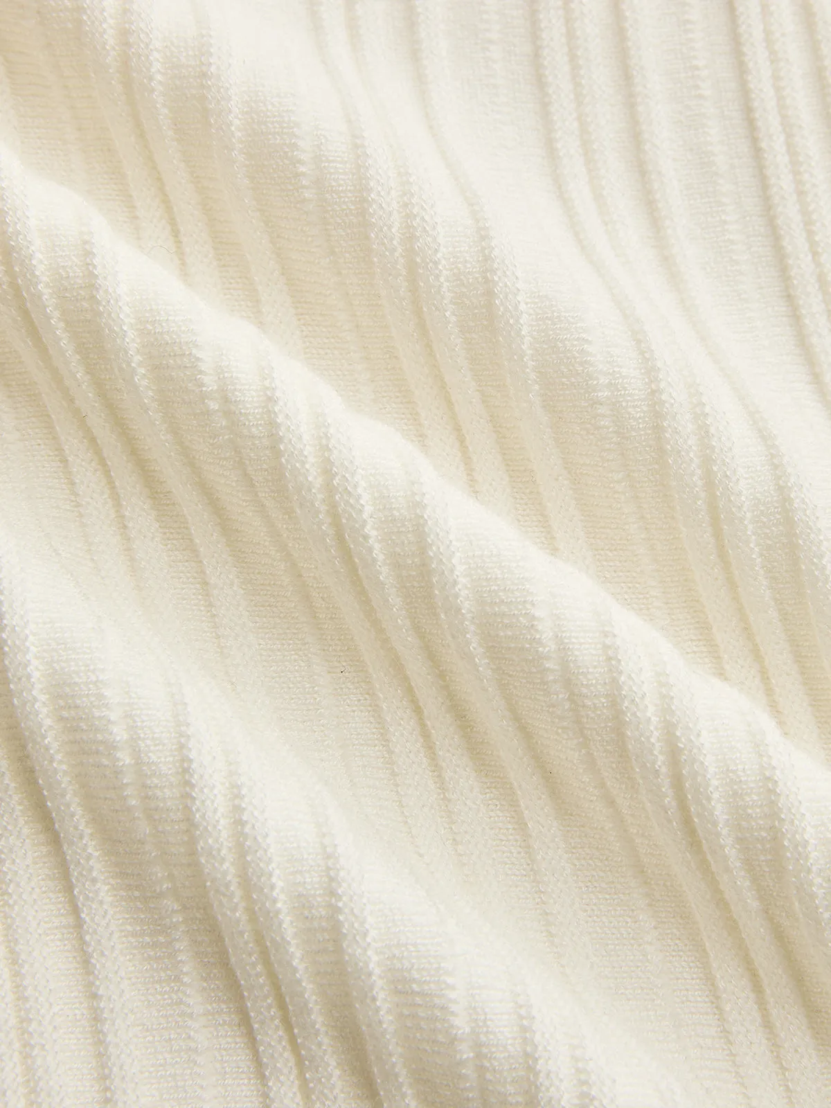 Ruffled Wool Blend Sheer Ribbed Knit Top sold by COMMENSE product image thumbnail 3