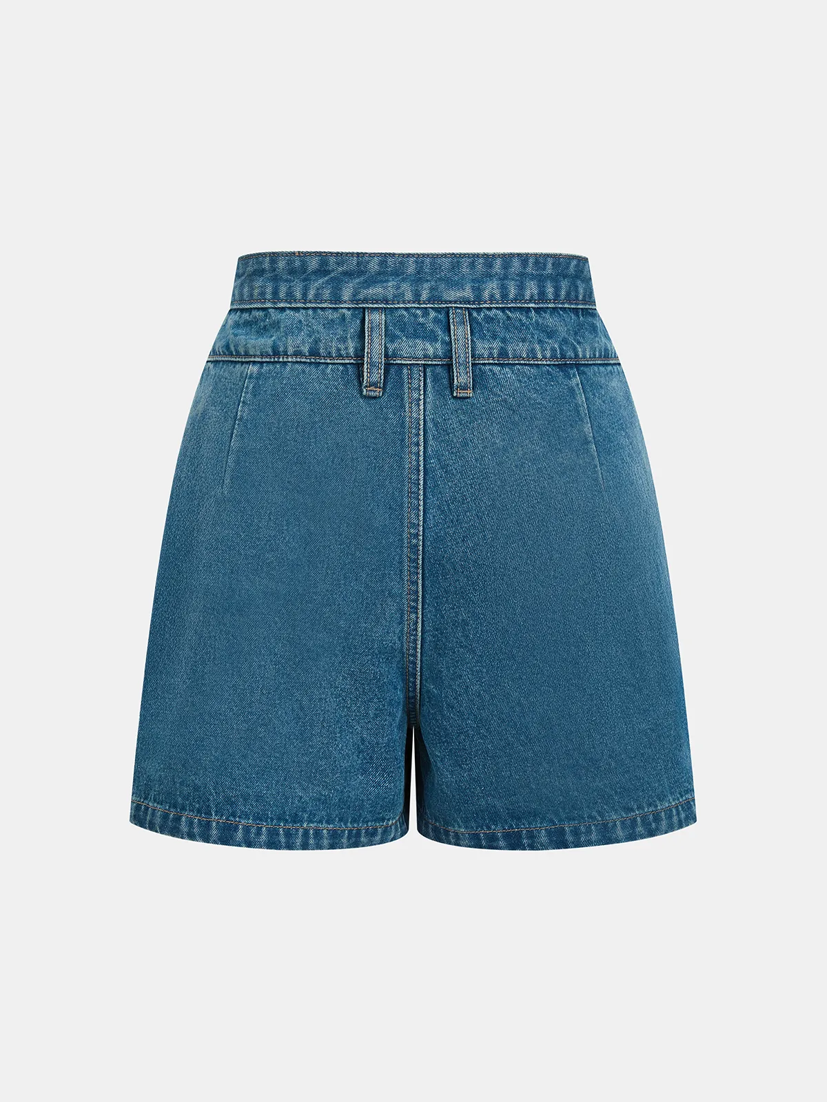 Layered Waistband Asymmetric Denim Skort sold by COMMENSE product image thumbnail 2