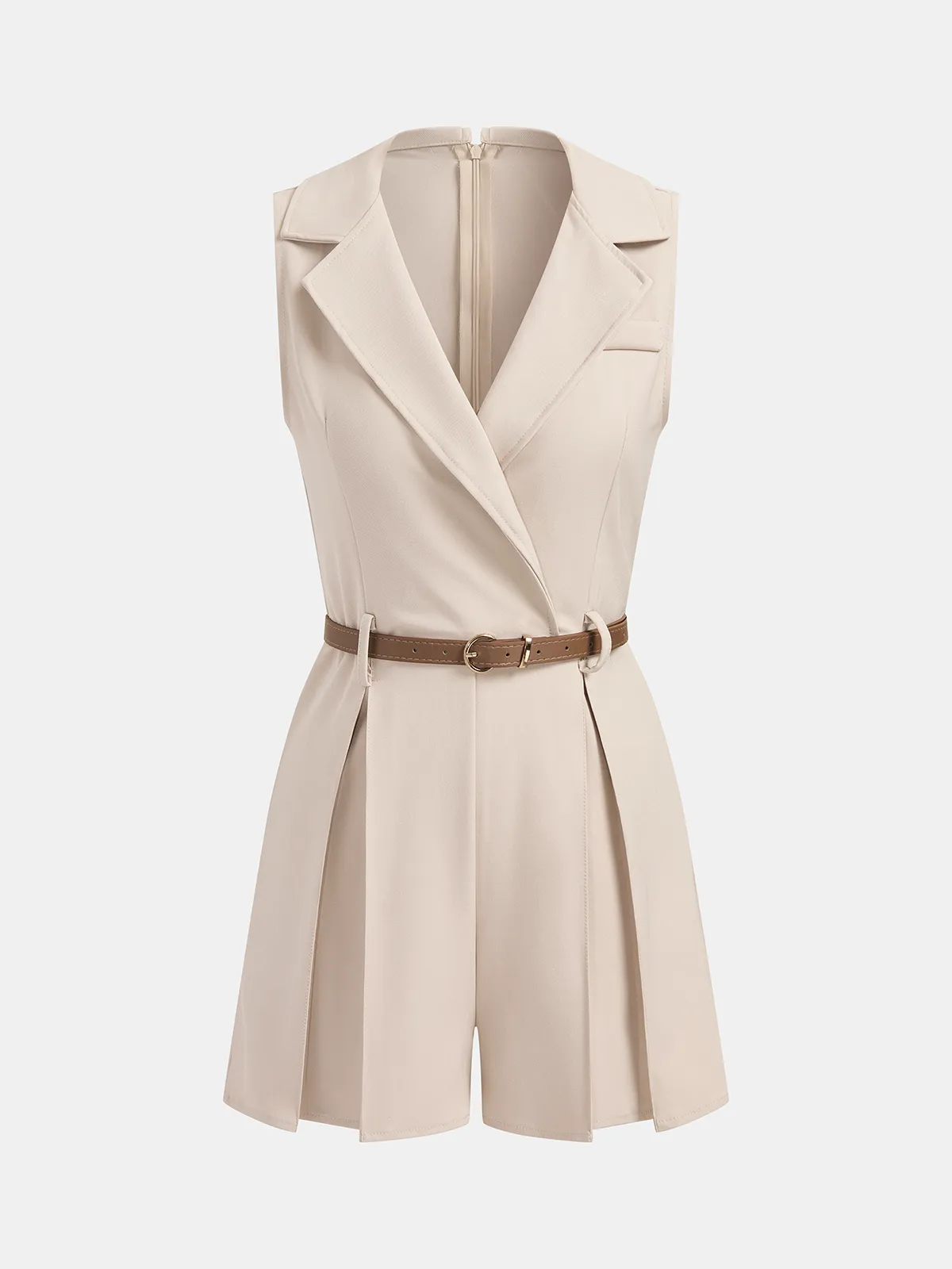 Sleeveless Blazer Style Belted Romper sold by COMMENSE
