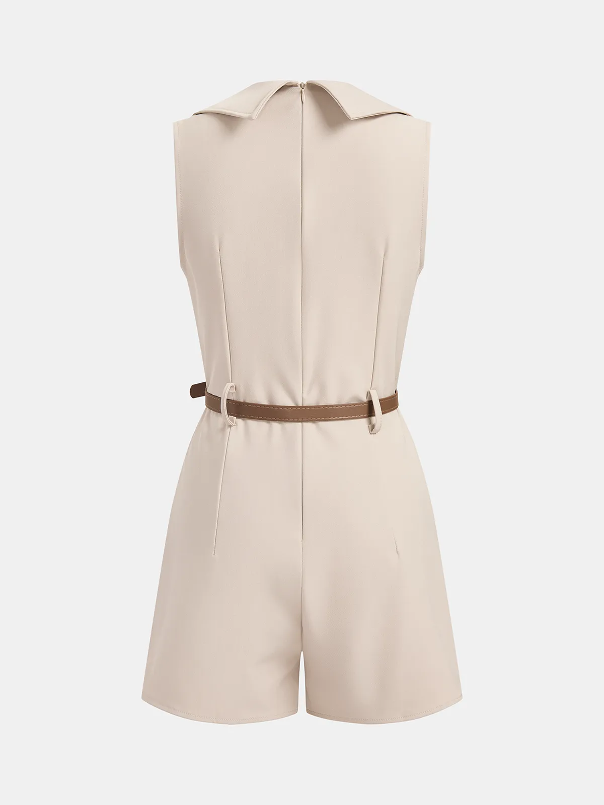 Sleeveless Blazer Style Belted Romper sold by COMMENSE product image thumbnail 2