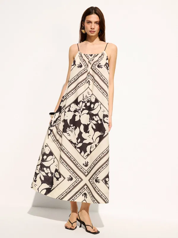 Oversized Floral Print Cami Maxi Dress made by COMMENSE