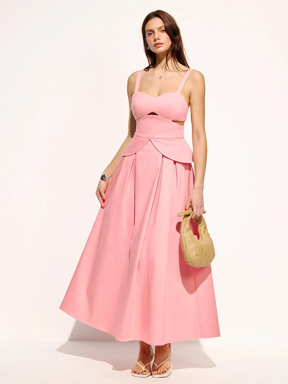 Cotton Cutout Strappy Maxi Dress sold by COMMENSE product image thumbnail 4