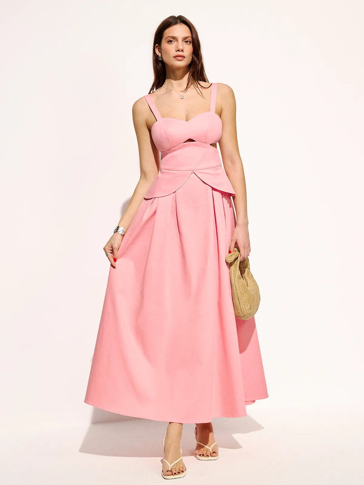 Cotton Cutout Strappy Maxi Dress sold by COMMENSE