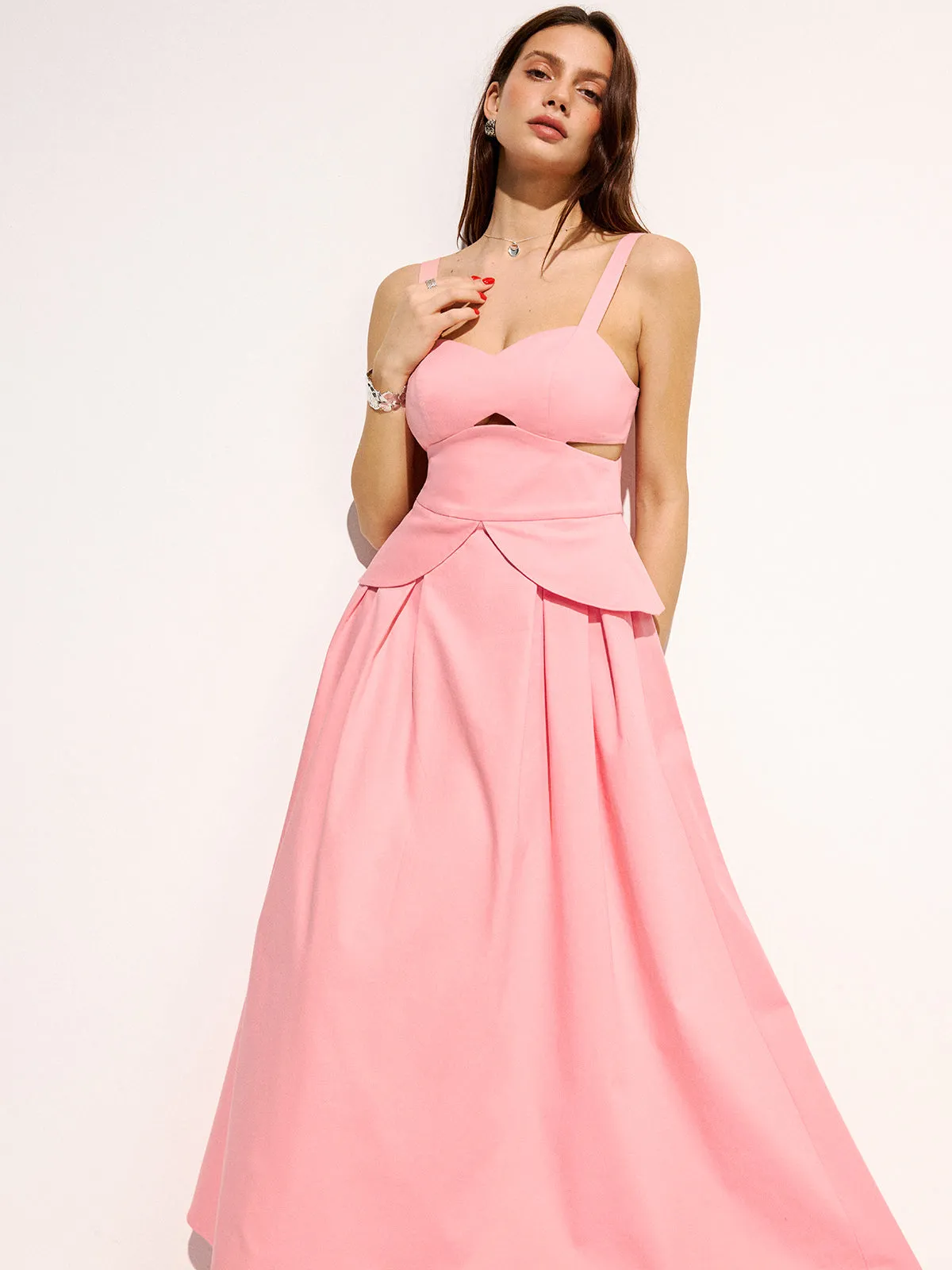 Cotton Cutout Strappy Maxi Dress sold by COMMENSE product image thumbnail 3
