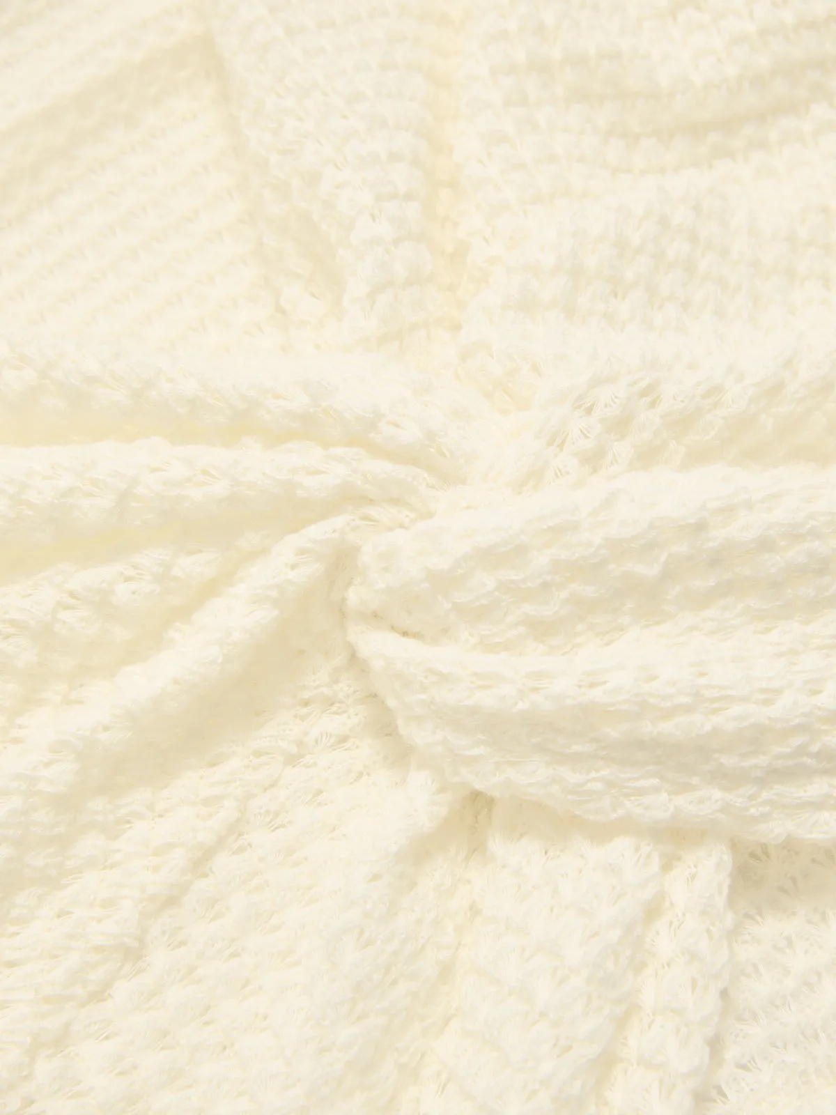 Waffle Knit V-Neck Twist Front Crop Top sold by COMMENSE product image thumbnail 4