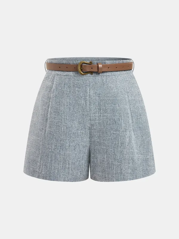 Belted Mid-Waist Casual Shorts made by COMMENSE