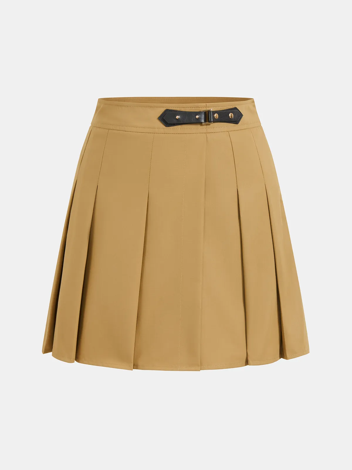 Utility Shirt & Buckle Pleated Mini Skort Set sold by COMMENSE product image thumbnail 4