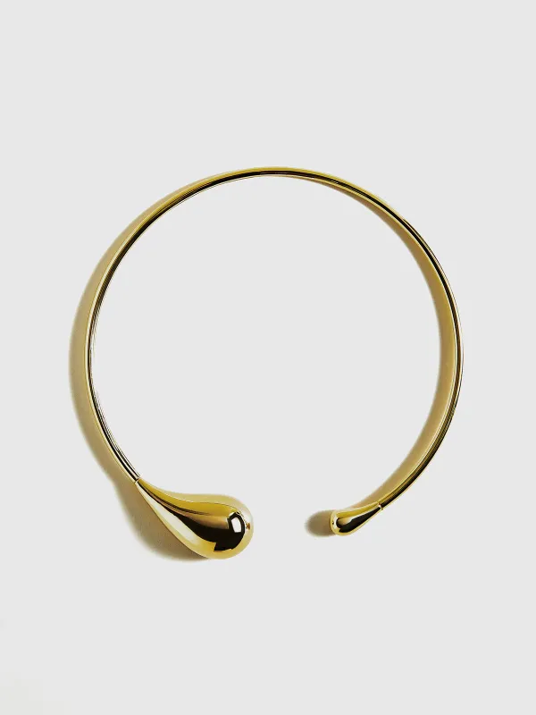 Minimalist Open Teardrop Torque Necklace made by COMMENSE