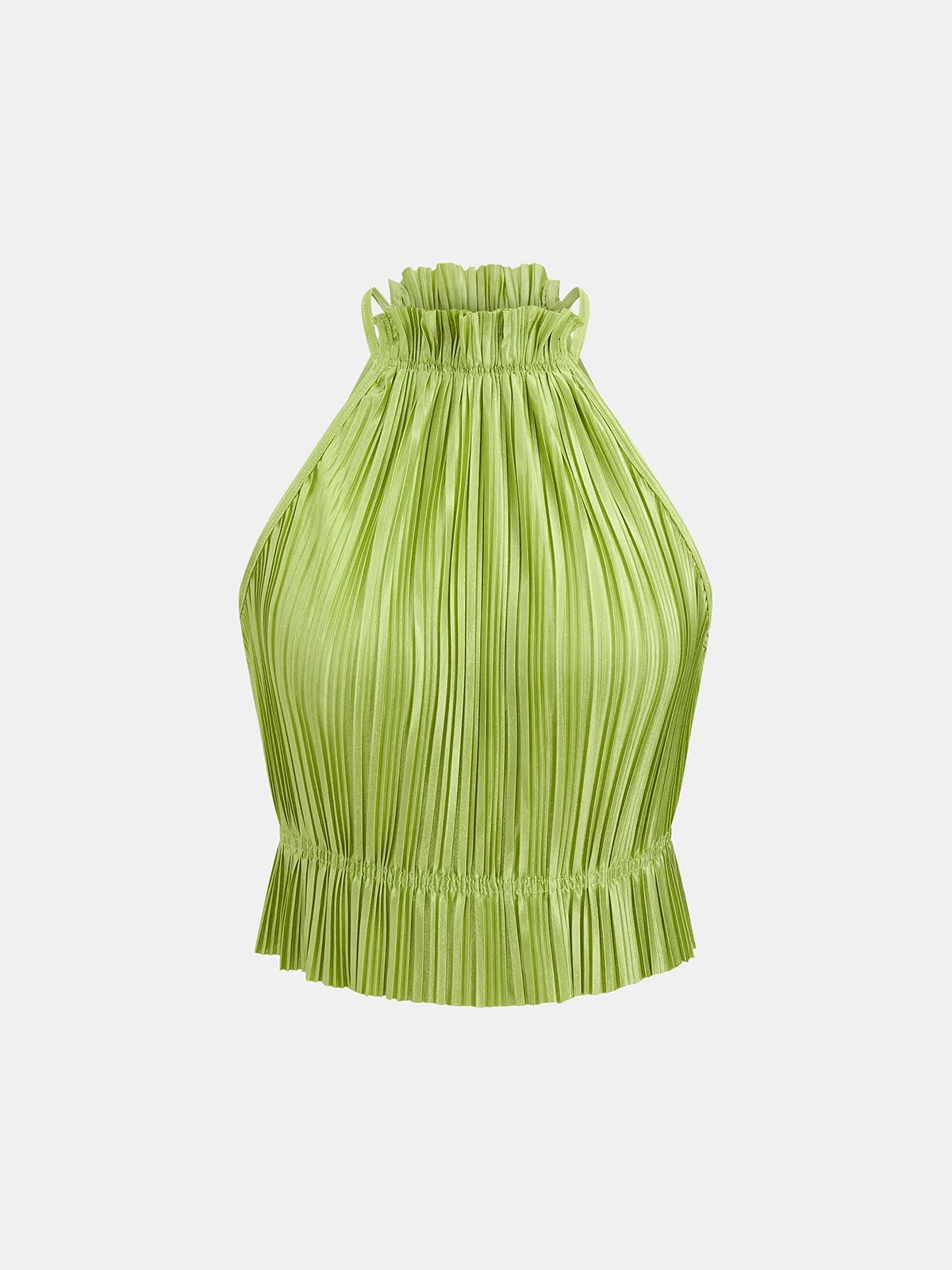 Pleated Halter Crop Top & Pants Set sold by COMMENSE product image thumbnail 3