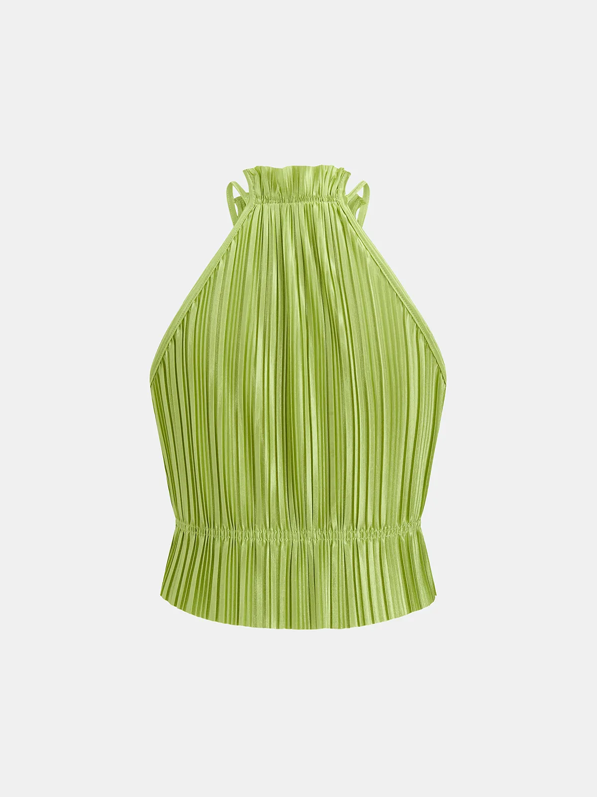 Pleated Halter Crop Top & Pants Set sold by COMMENSE product image thumbnail 4