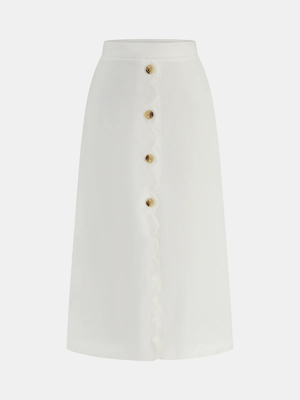 Cotton Linen Scallop Trim Vest & Skirt Set sold by COMMENSE product image thumbnail 5