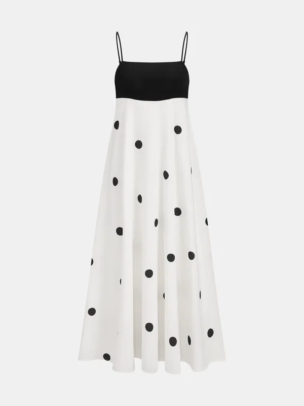 Polka Dot Color-Block Cami Dress made by COMMENSE