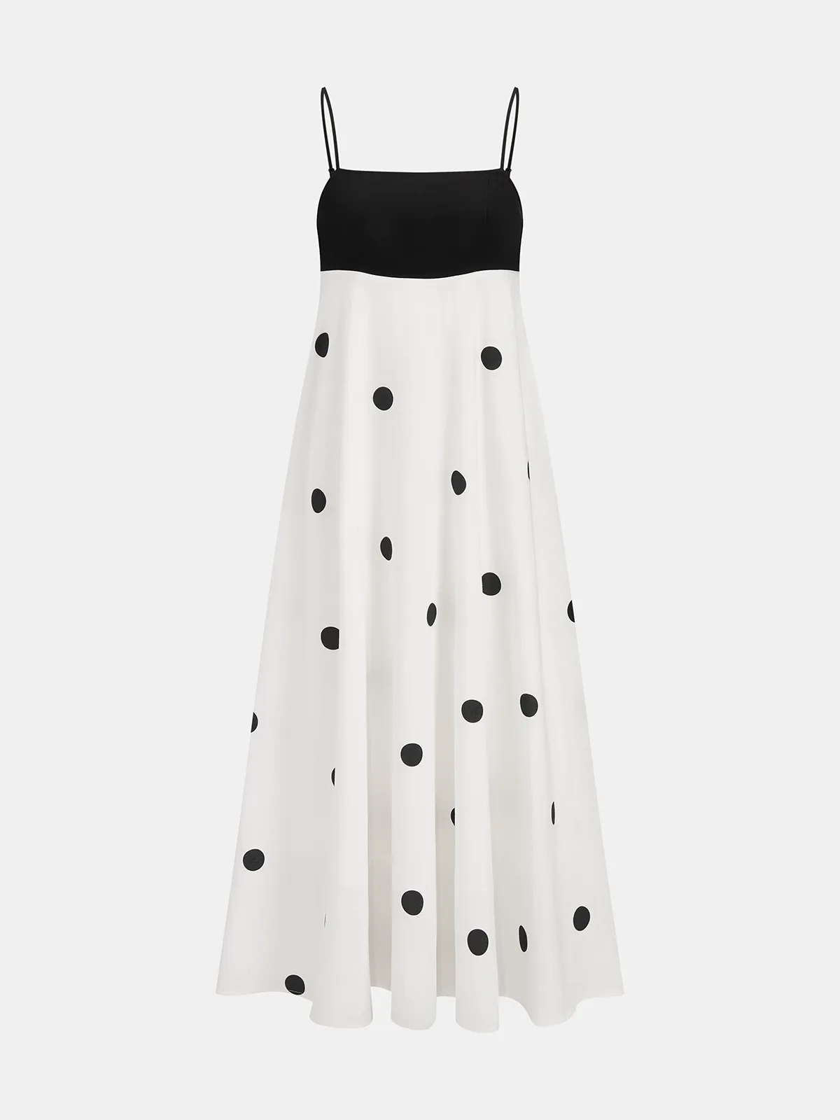 Polka Dot Color-Block Cami Dress sold by COMMENSE
