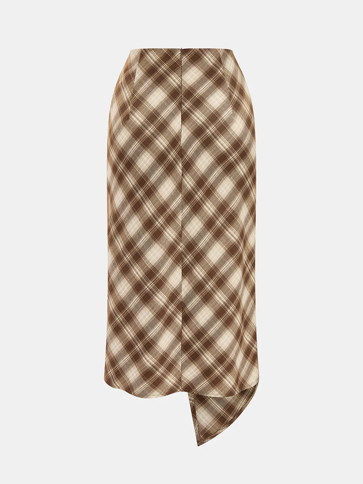 Plaid Asymmetric Top & Wrap Skirt Set sold by COMMENSE product image thumbnail 5