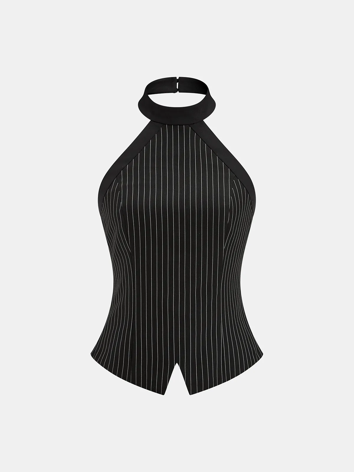 Pinstripe Halter Top & Wide Leg Pants Set sold by COMMENSE product image thumbnail 2