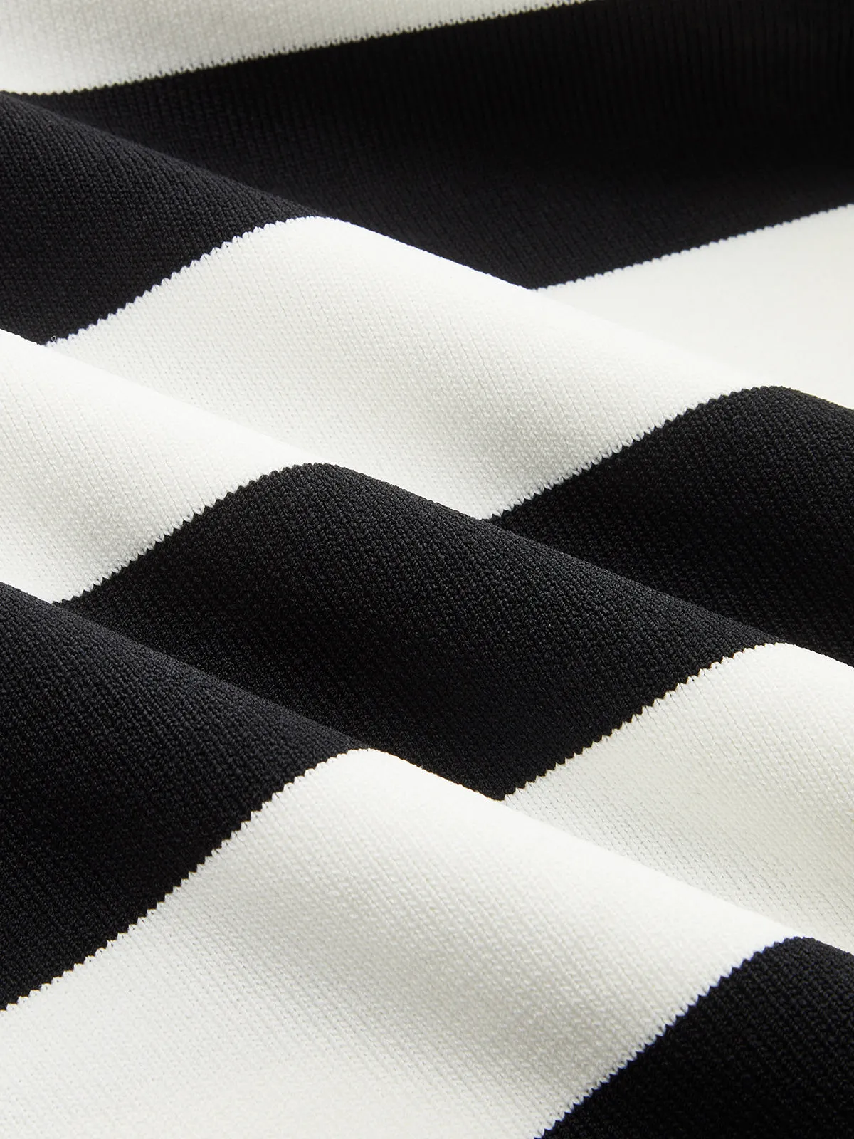 Striped Polo Short Sleeve Bodycon Sweater Dress sold by COMMENSE product image thumbnail 3