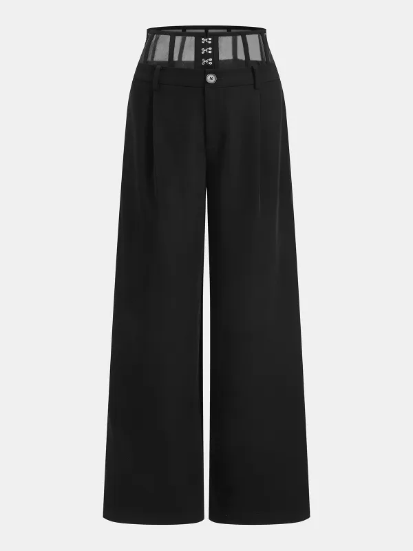 Mesh Waist Wide Leg Pants sold by COMMENSE