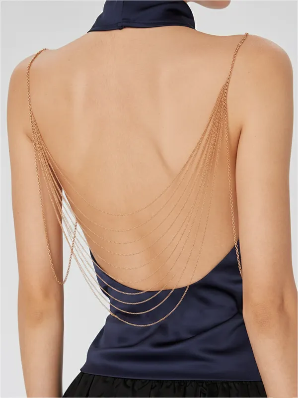Multi Layer Draped Back Body Chain made by COMMENSE
