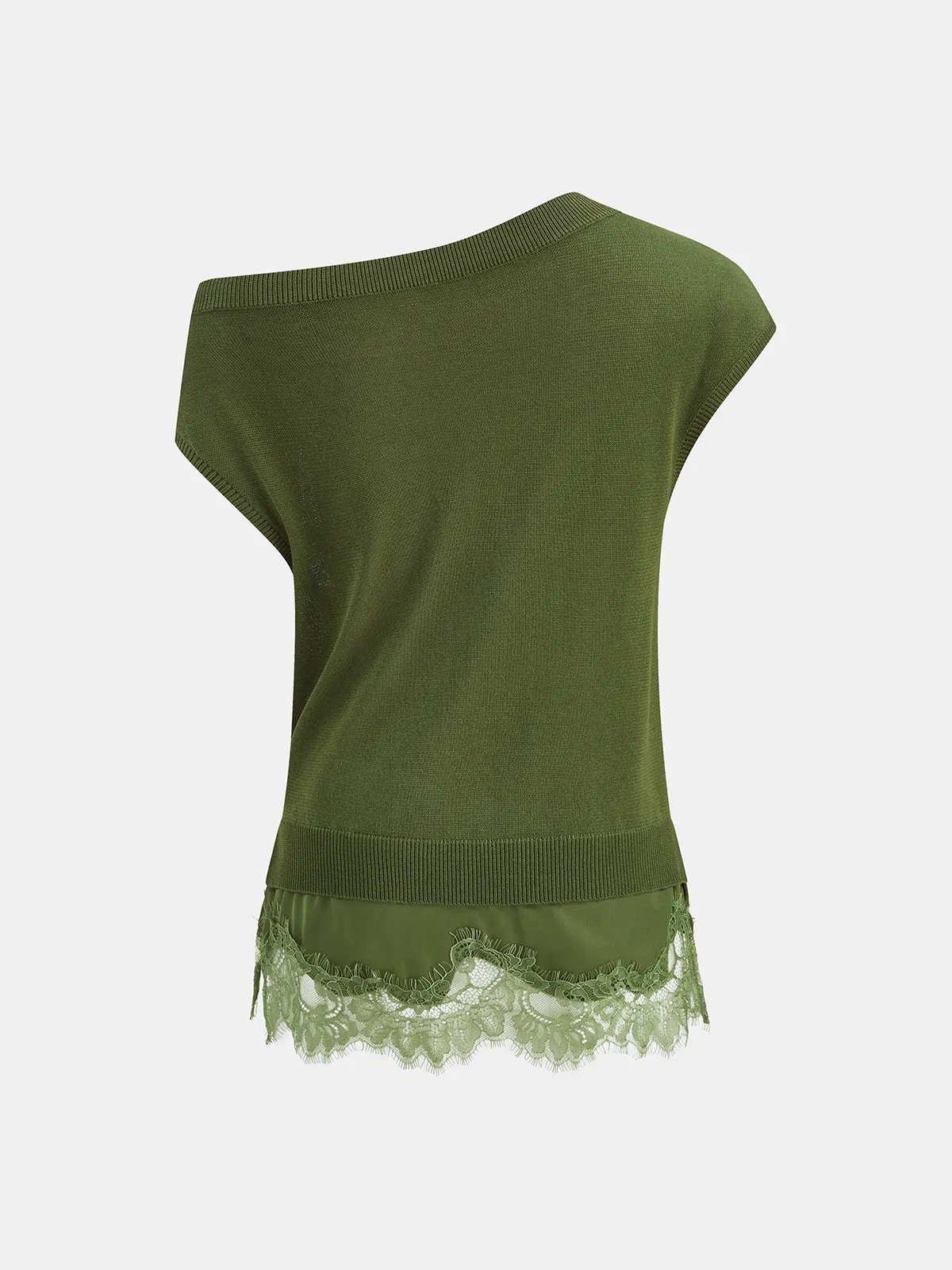 Off Shoulder Lace Hem Knit Top sold by COMMENSE product image thumbnail 2
