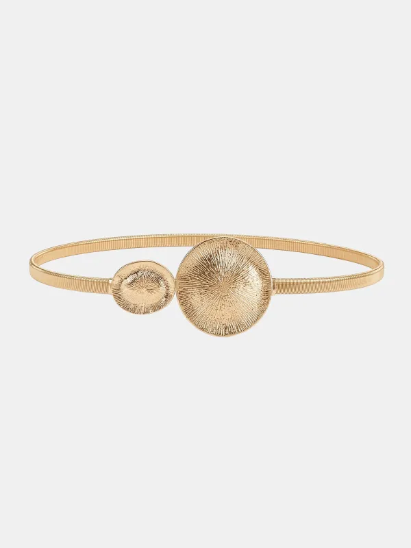 Textured Double Disc Elastic Waist Belt sold by COMMENSE