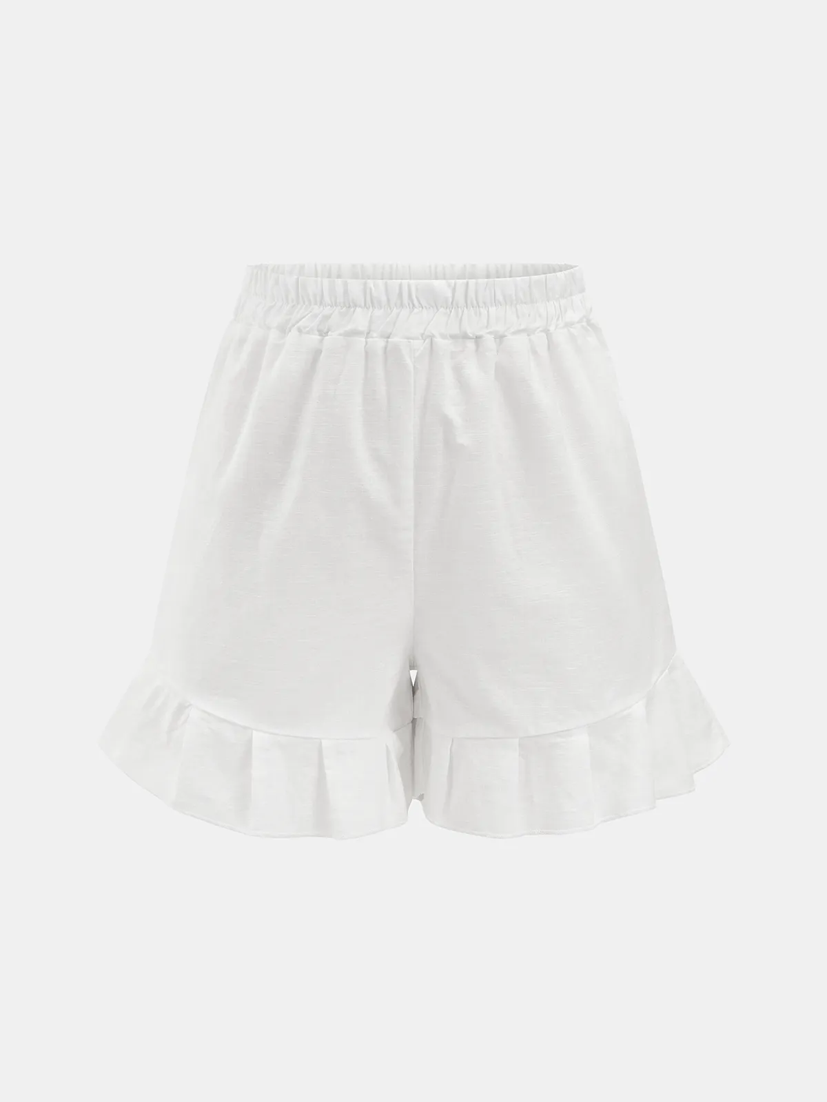 Cotton Tie-Front Blouse & Ruffled Shorts Set sold by COMMENSE product image thumbnail 5
