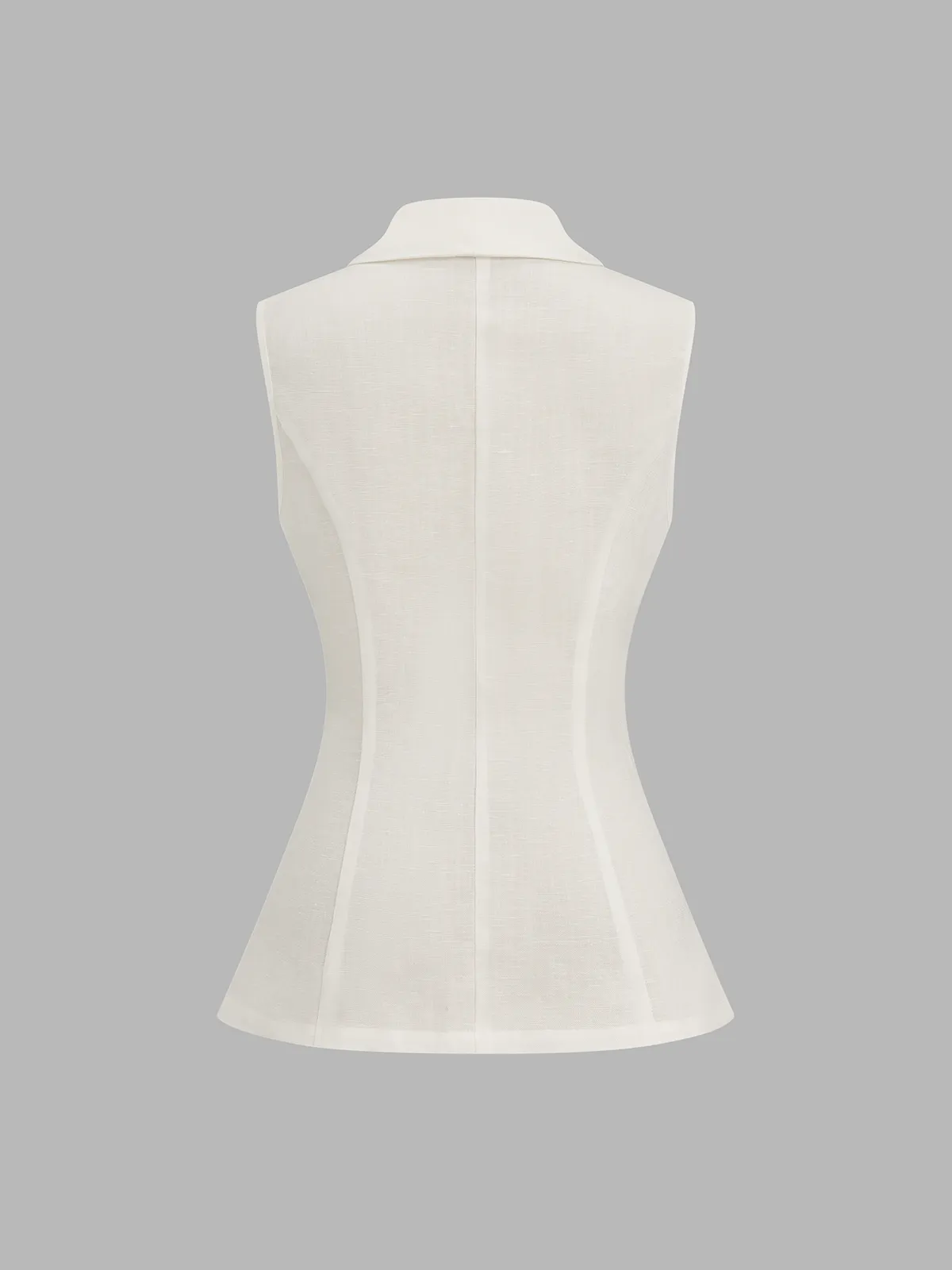 Lace Panel Frog Button Linen Blend Blazer Vest sold by COMMENSE product image thumbnail 3