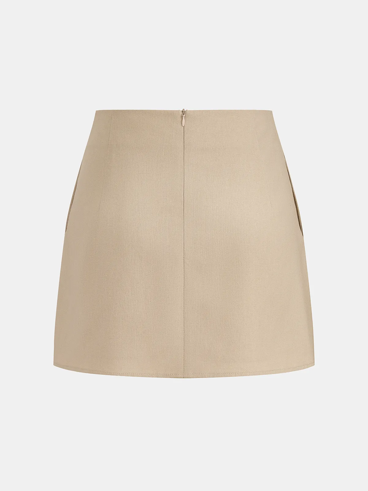Linen Blend Vest & Pleated Mini Skirt Set sold by COMMENSE product image thumbnail 5