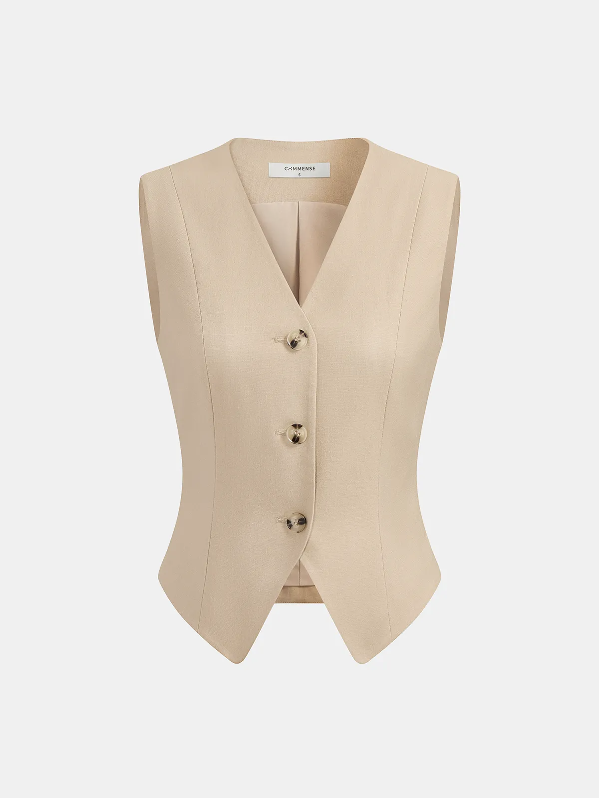Linen Blend Vest & Pleated Mini Skirt Set sold by COMMENSE product image thumbnail 2