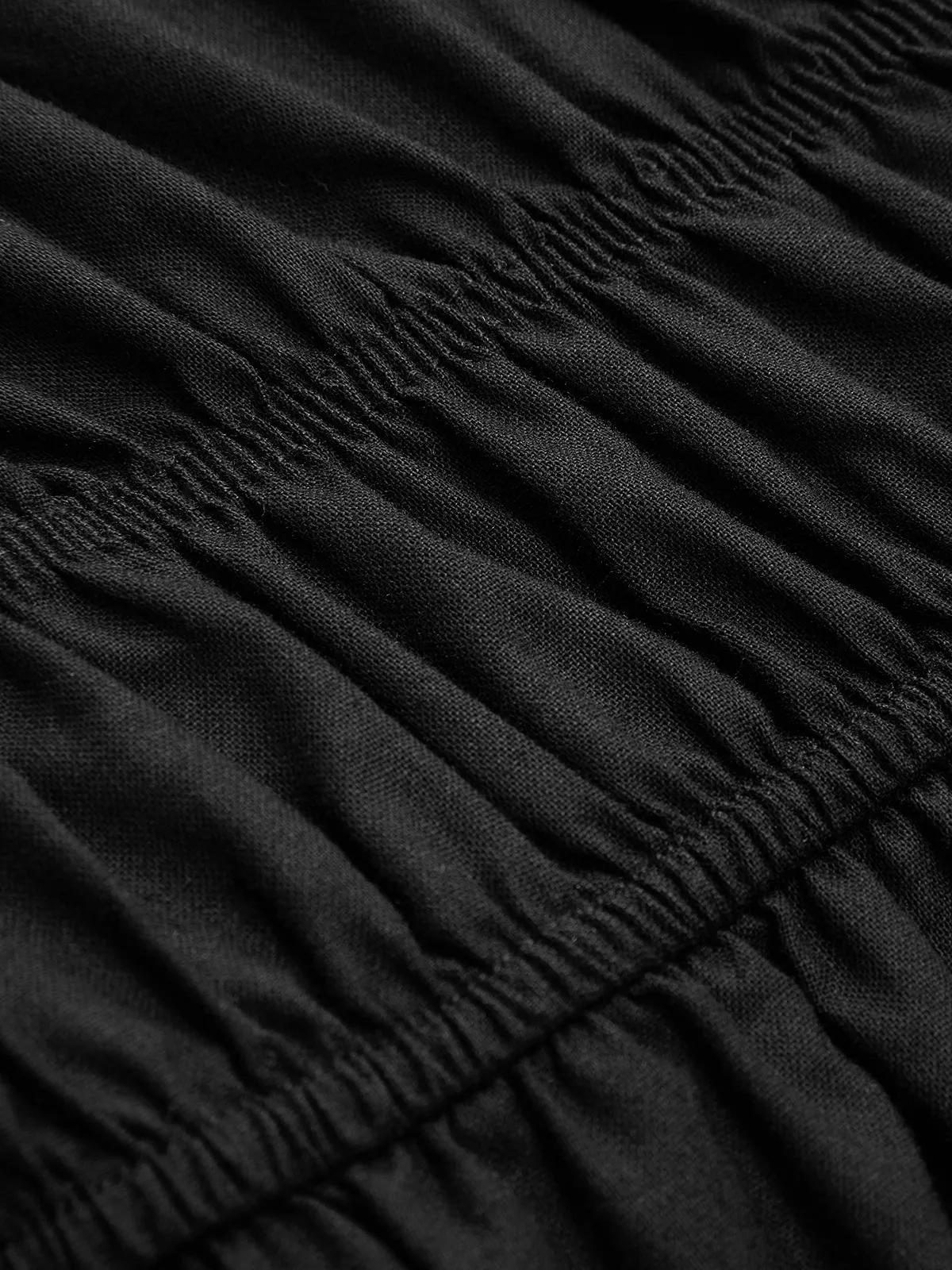 One-Shoulder Cotton Tie-Side Smocked Romper sold by COMMENSE product image thumbnail 4