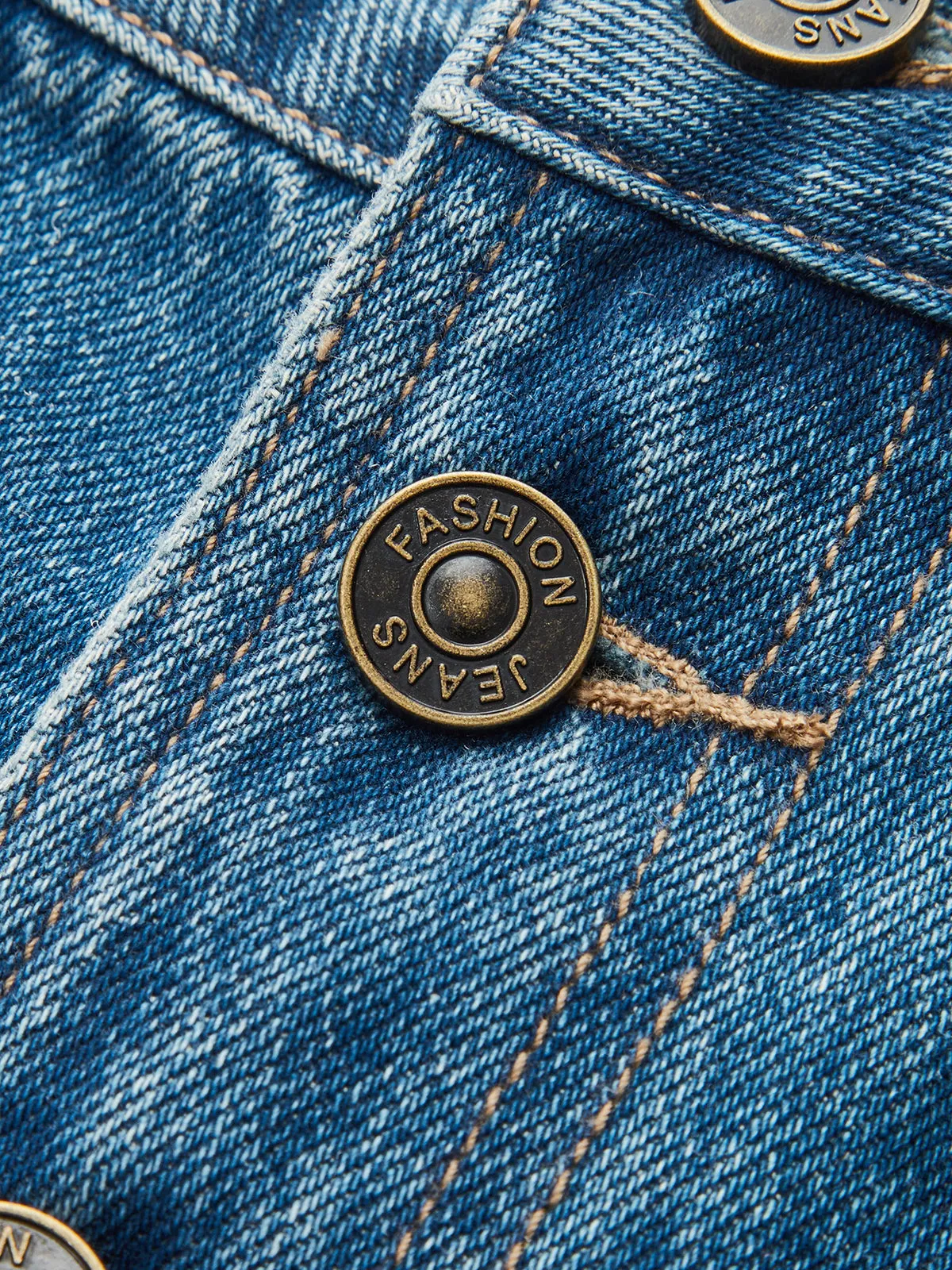 Asymmetrical Button Denim Shorts sold by COMMENSE product image thumbnail 4