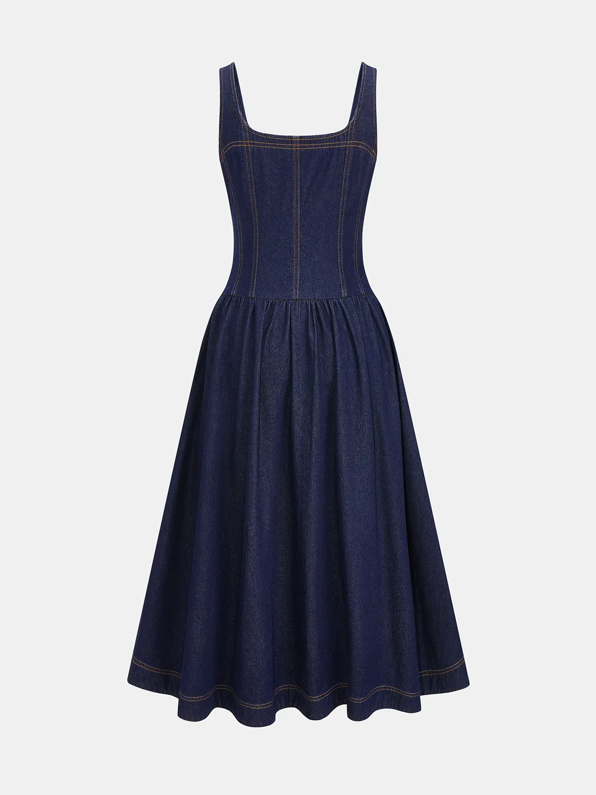 Sleeveless Denim Flare Maxi Dress sold by COMMENSE product image thumbnail 2
