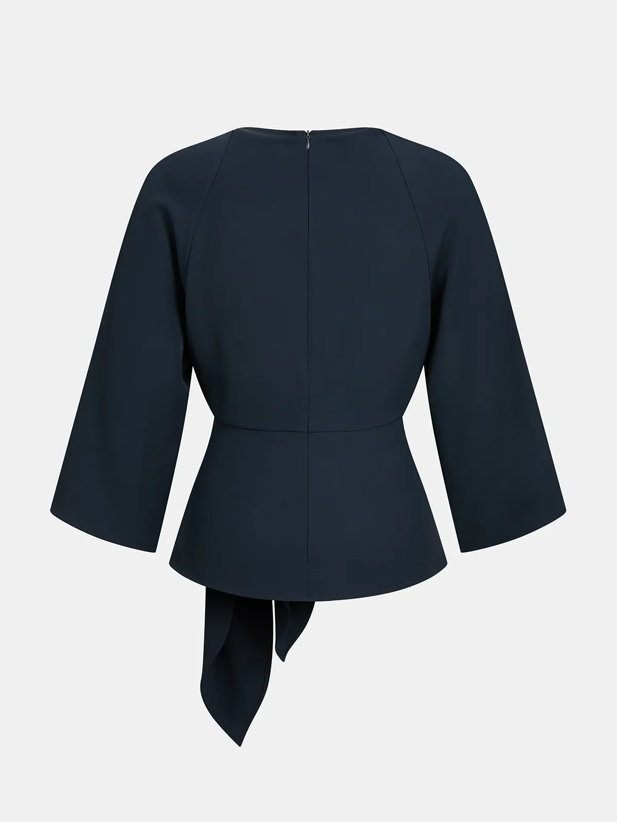 Keyhole Neck Tie Waist Blouse sold by COMMENSE product image thumbnail 2