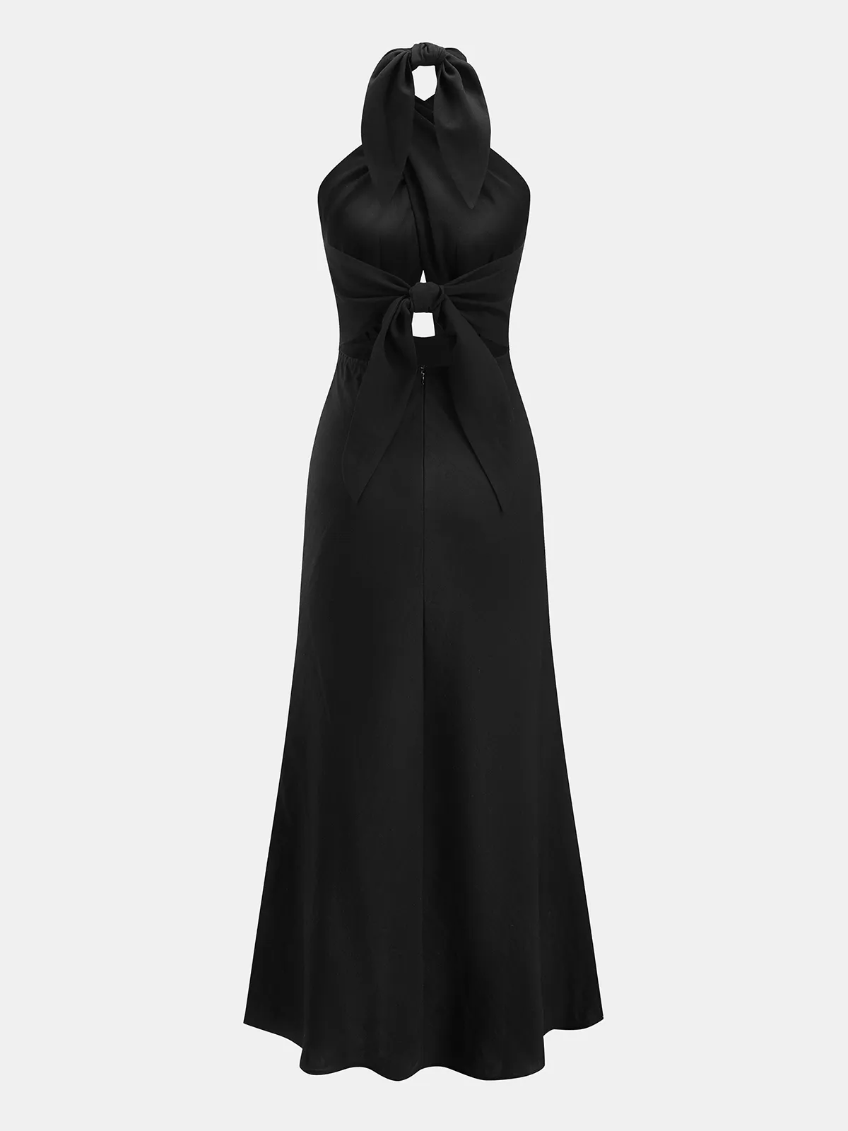 Cotton Linen Halter Neck Cut-Out Maxi Dress sold by COMMENSE product image thumbnail 3