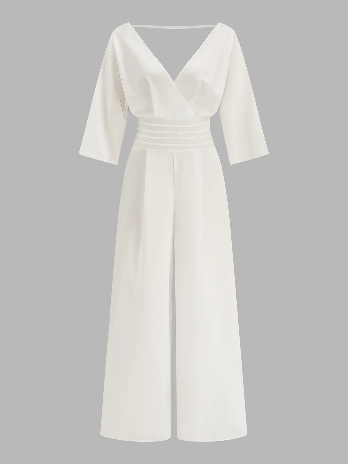 V-Neck Dolman Sleeve Wide Leg Jumpsuit sold by COMMENSE