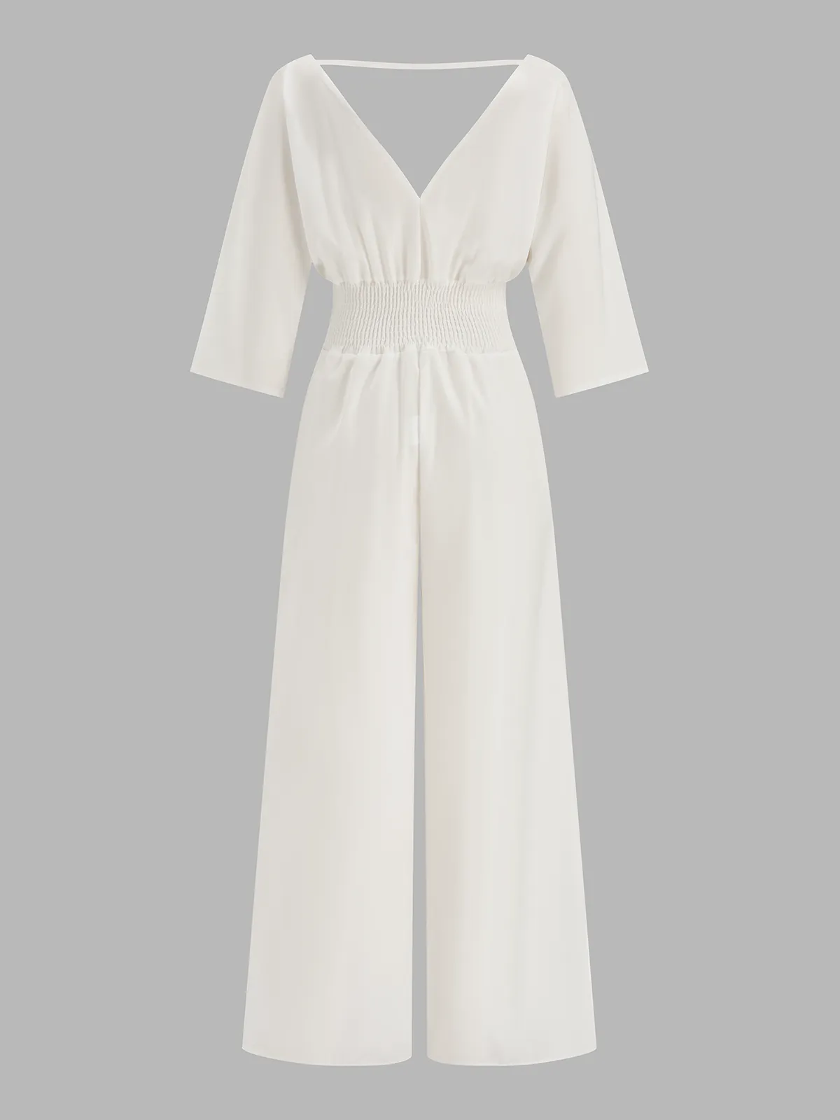 V-Neck Dolman Sleeve Wide Leg Jumpsuit sold by COMMENSE product image thumbnail 2