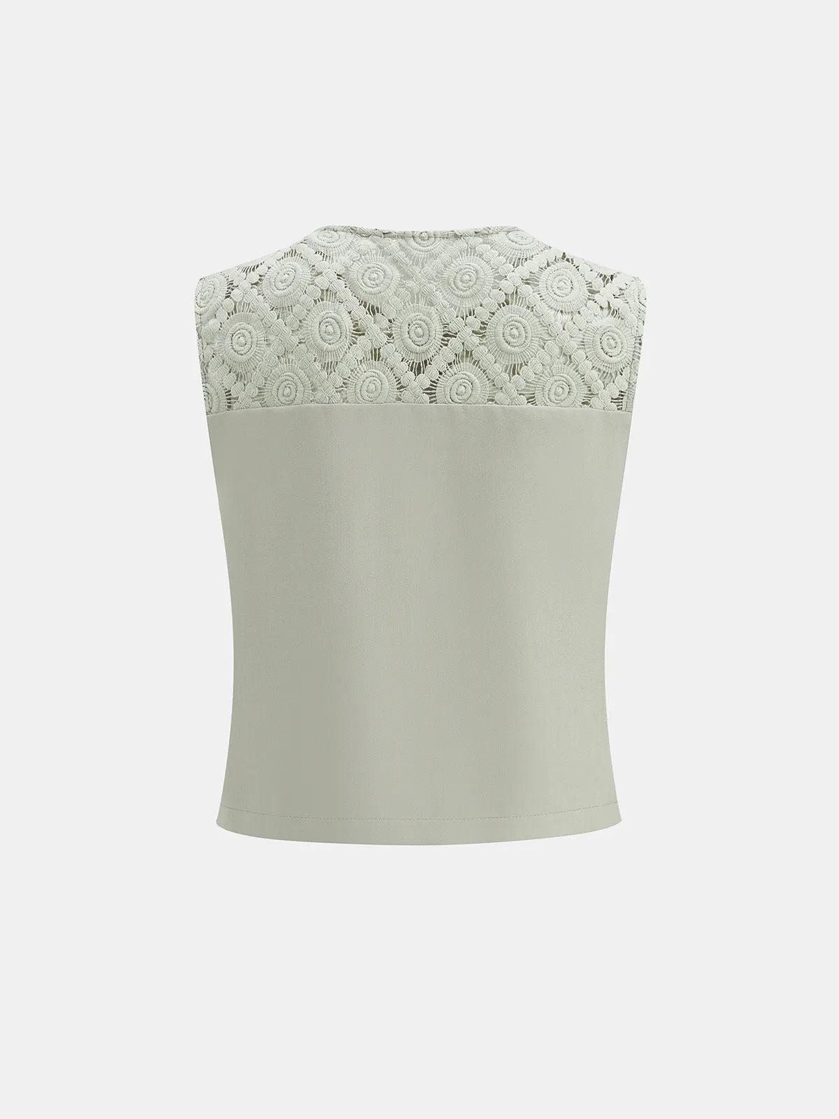 Lace Spliced Vest & Wide Leg Pants Set sold by COMMENSE product image thumbnail 3